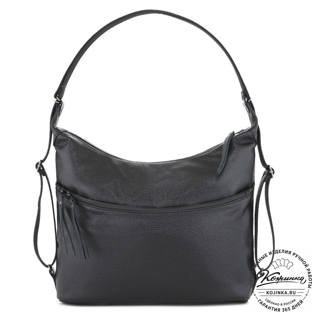  Женская кожаная сумка-трансформер "Ливадия" (черная)